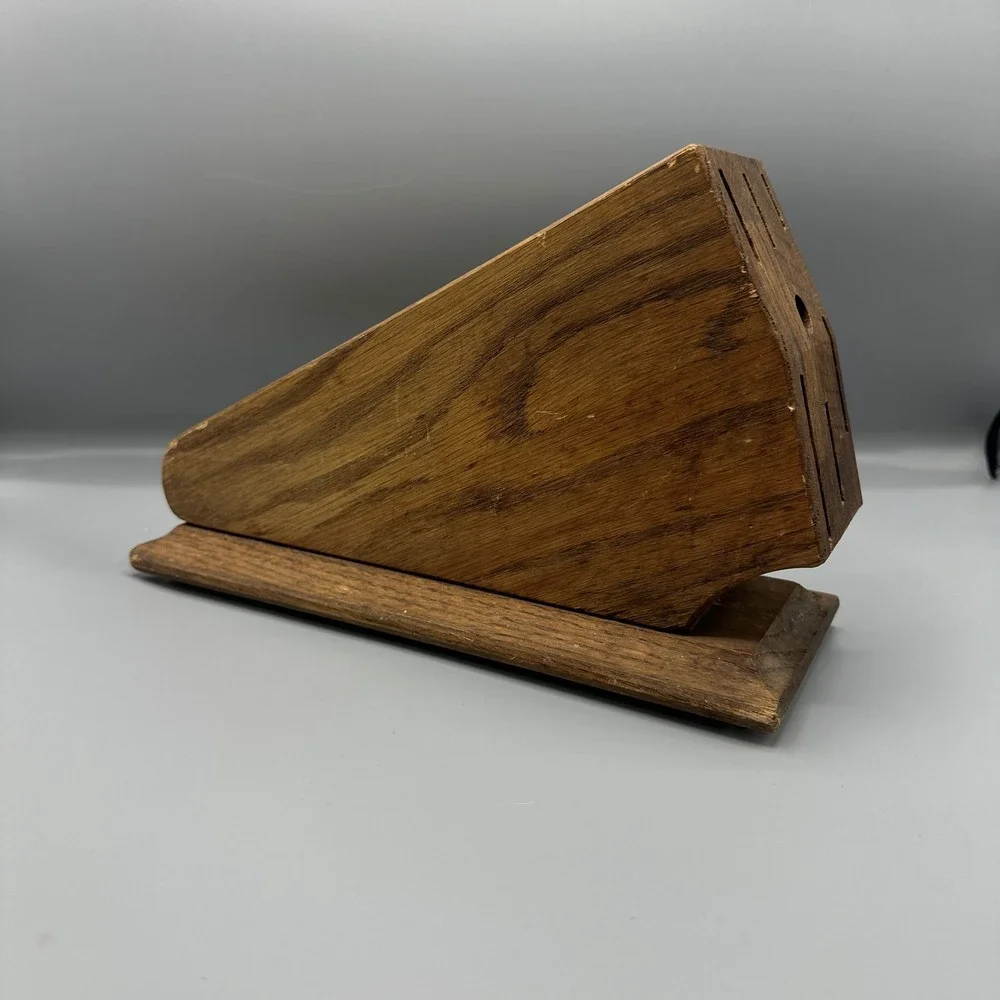 Case XX Wood Knife Block 7 Slot Countertop or Wall Mount Brown Cutlery Storage